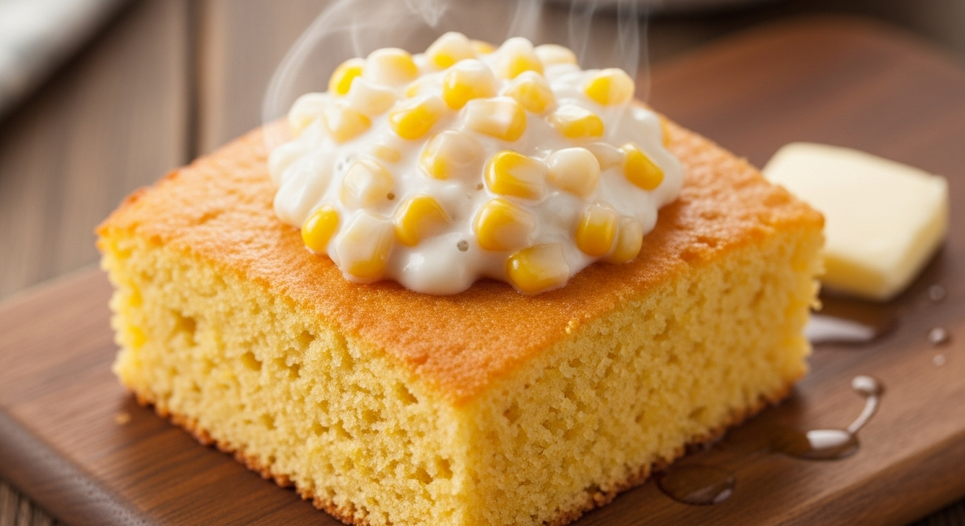 Moist Jiffy Cornbread with Creamed Corn