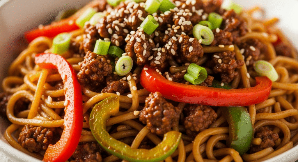 Mongolian beef noodles