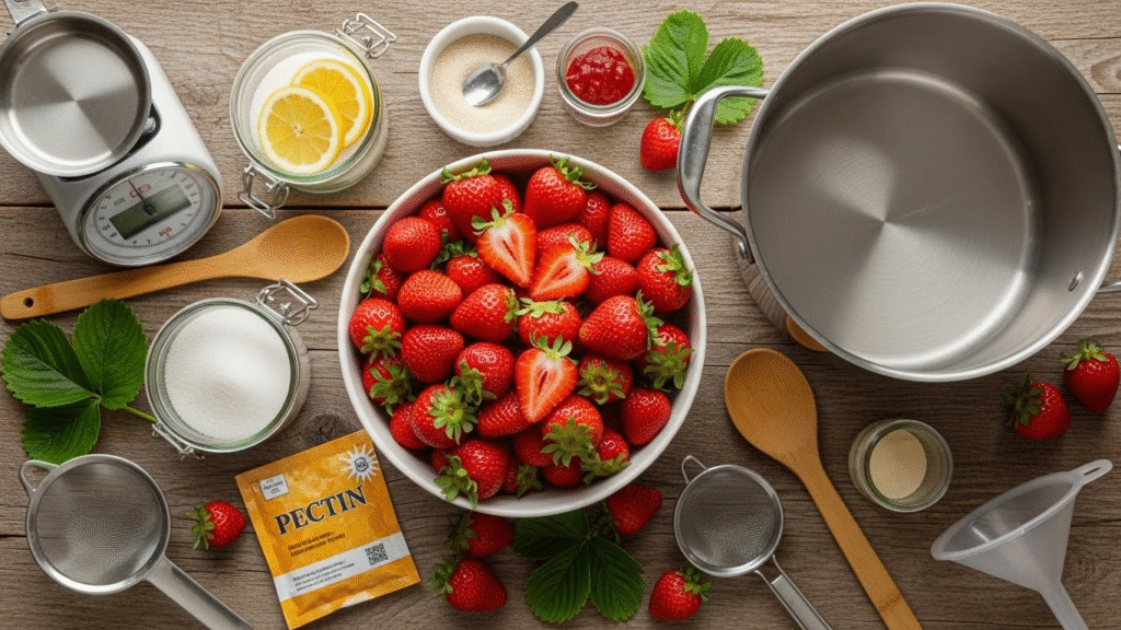 What You Need to Make Strawberry Jam
