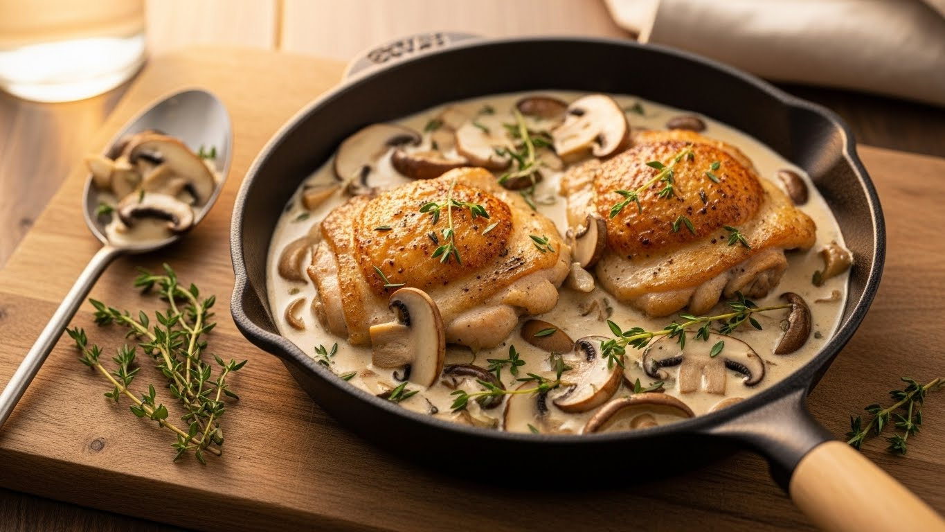 Creamy Chicken Thigh Mushroom Recipe